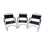 Set of 3 Cantilever armchairs, 1970s
