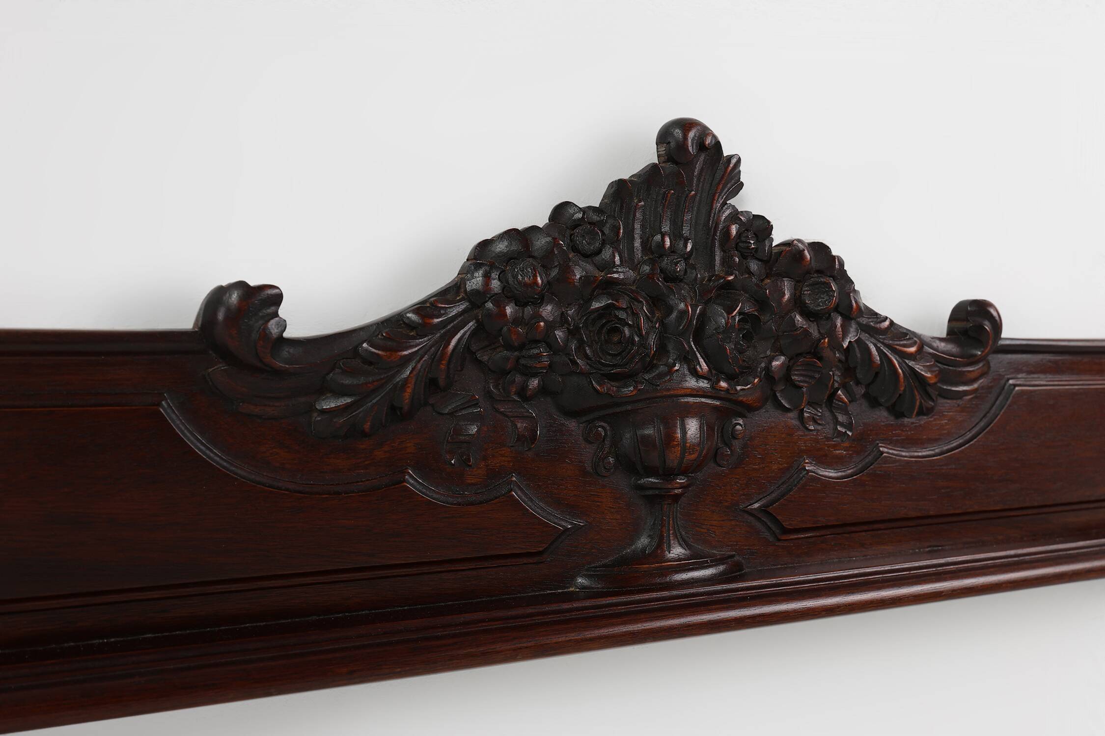 Antique sculpted oak frieze or wall ornament, France ca. 1900