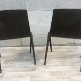 Pair of vintage chairs compass legs galvanitas s22