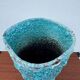 1960s blue foam ceramic vase