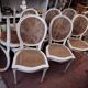 Lot Louis XV medallion chairs canned
