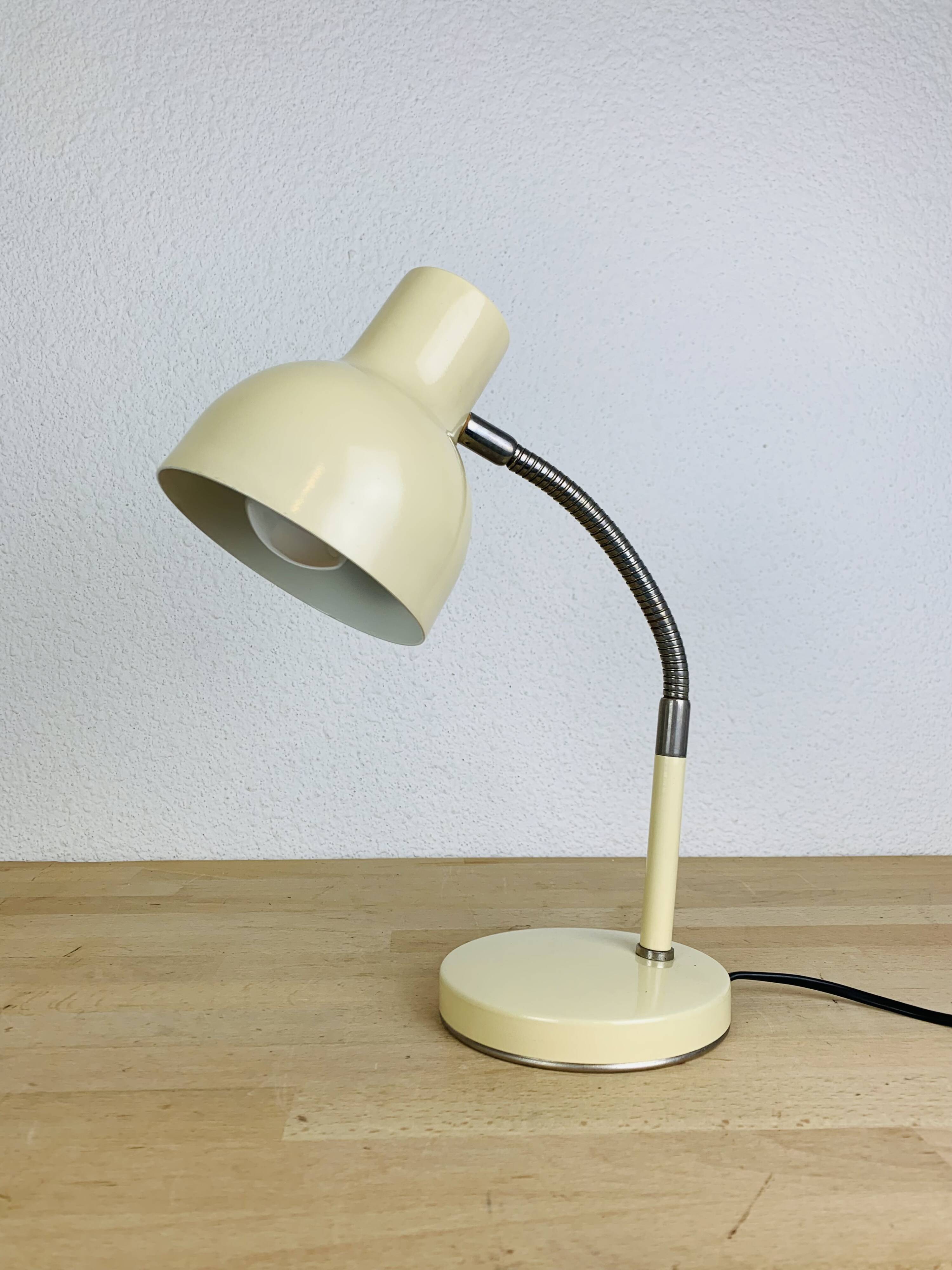 60s beige metal desk lamp
