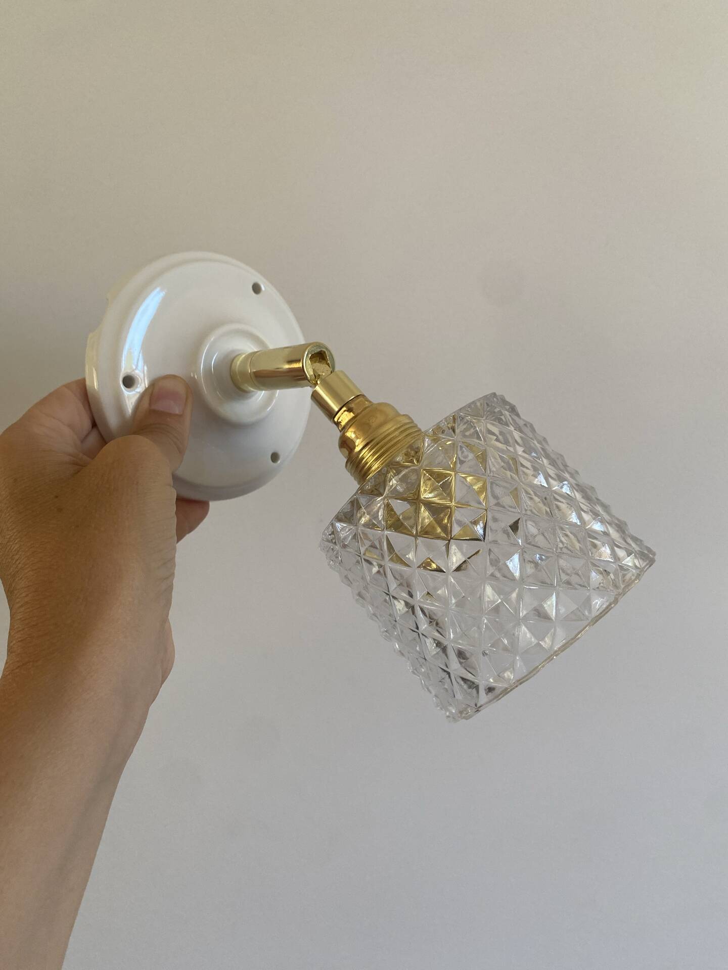 Pair of vintage glass globe wall sconces