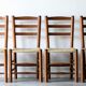 4 vintage brutalist wooden chairs by C. Perriand, 1960s 1970s