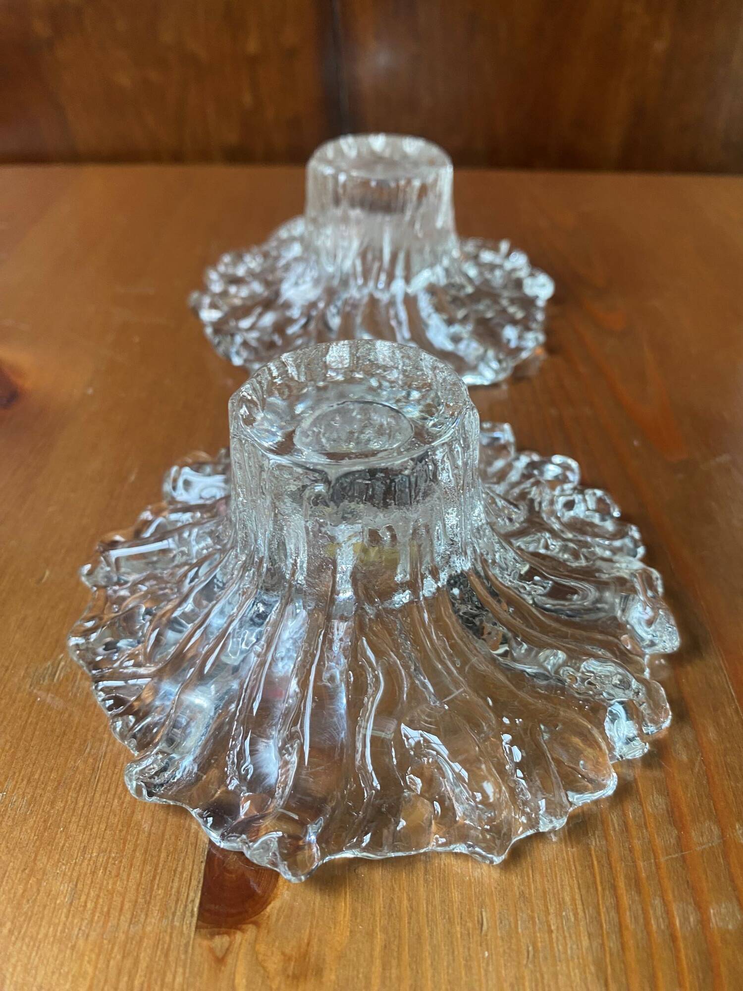 Pair of vintage Scandinavian sunflower candlesticks from the 70s