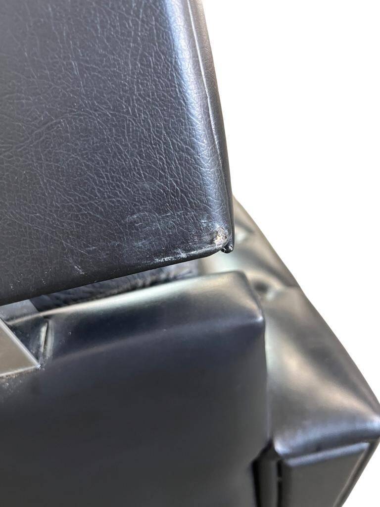 Vintage black armchair / chaise longue with star base