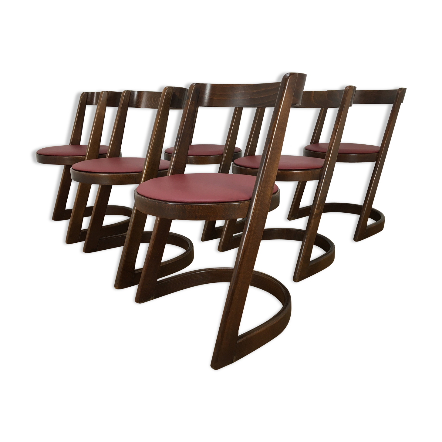 Set of 6 chairs Baumann Halfa design 70's