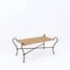 Vintage coffee table in wrought iron and woven rattan - 1970s