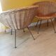 Vintage rattan basket armchairs