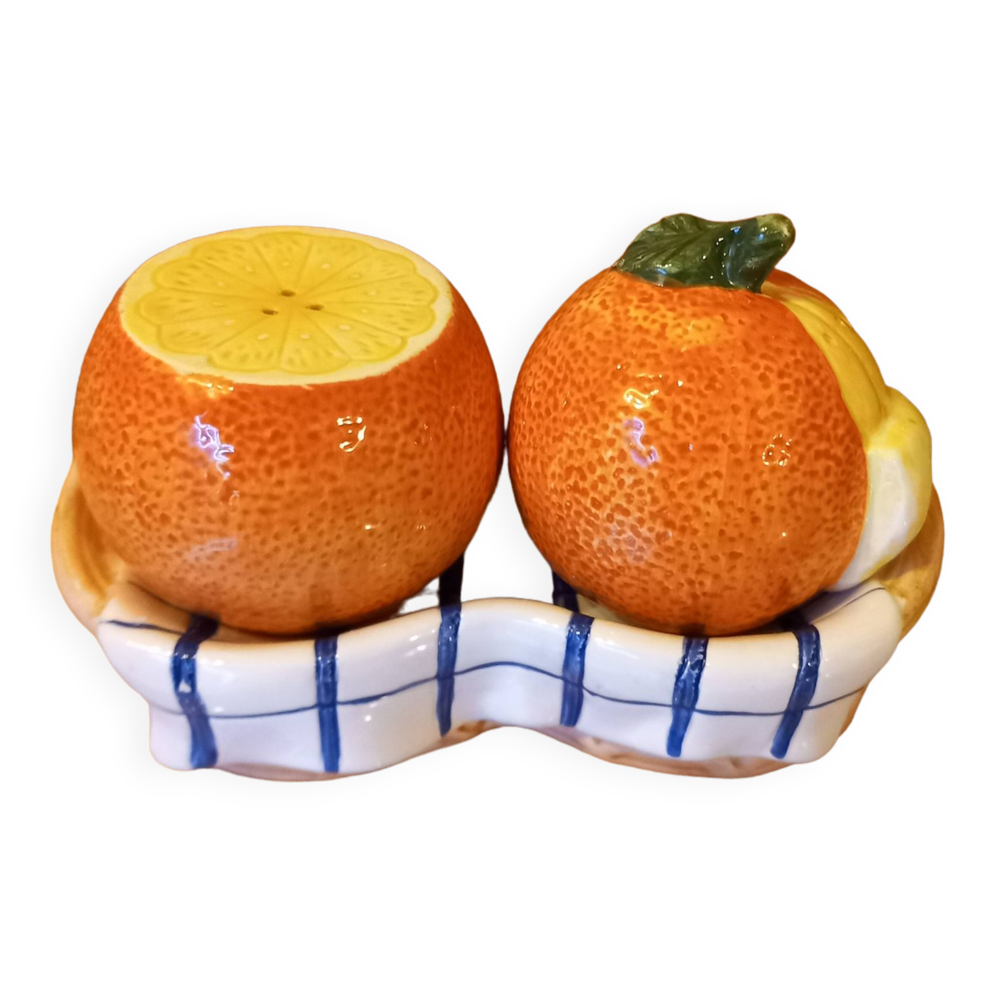 Orange fruit salt and pepper shaker