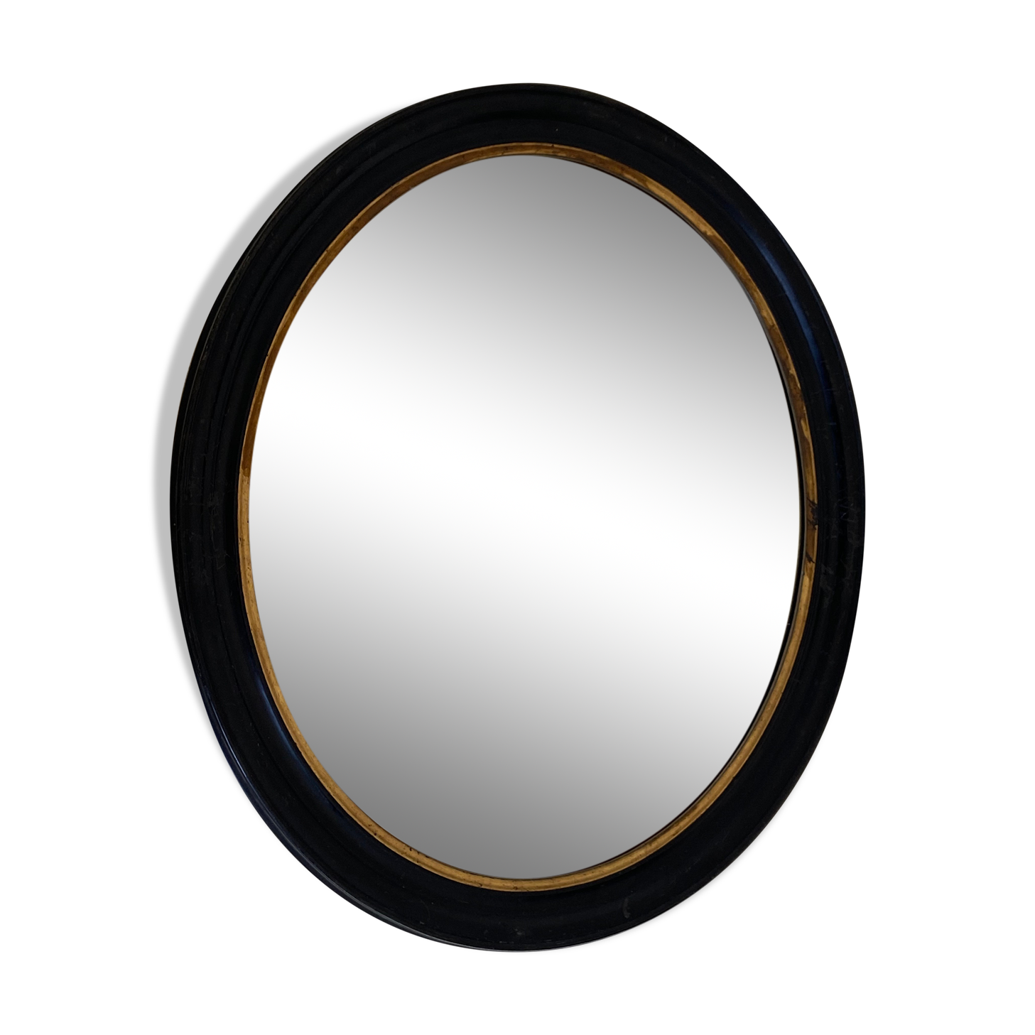 Black oval mirror, 19th century