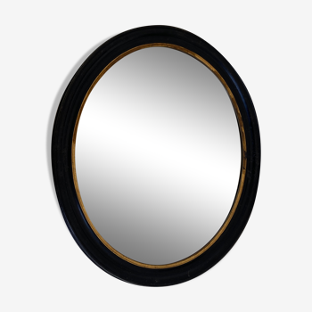 Miroir ovale noir, 19eme siècle