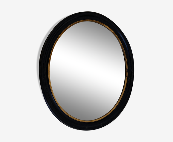 Miroir ovale noir, 19eme siècle