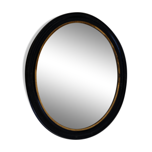 Miroir ovale noir, 19eme