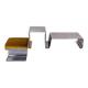 Stainless steel coffee table and stool, by the Roche Bobois design office, 1970