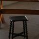 Vintage Scandinavian Stool Painted in Dark Green and Dark Red Wood, Folk Style, 1940s