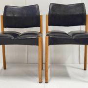 Pierre guariche: vintage 1970 chairs in black skai & beech 70s 19