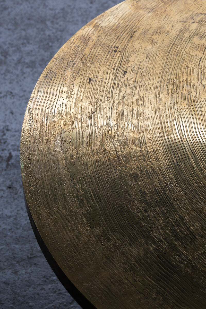 Coffee table in etched brass by Christian Krekels, Belgium, 1990