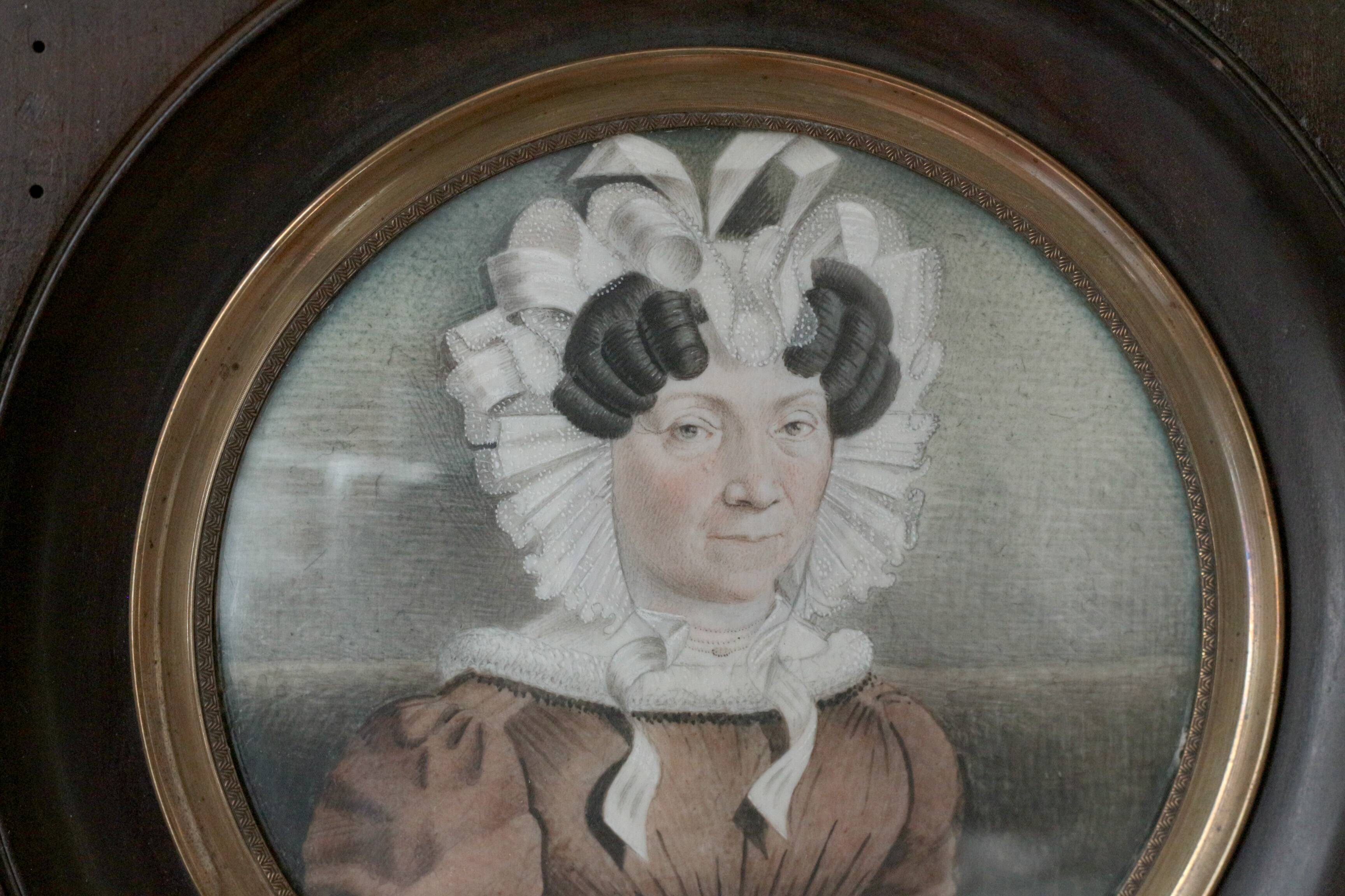 Painting. Portrait of an ancestor. 1847. Gouache on cardboard.