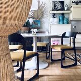 Suite of four Baumann sled chairs