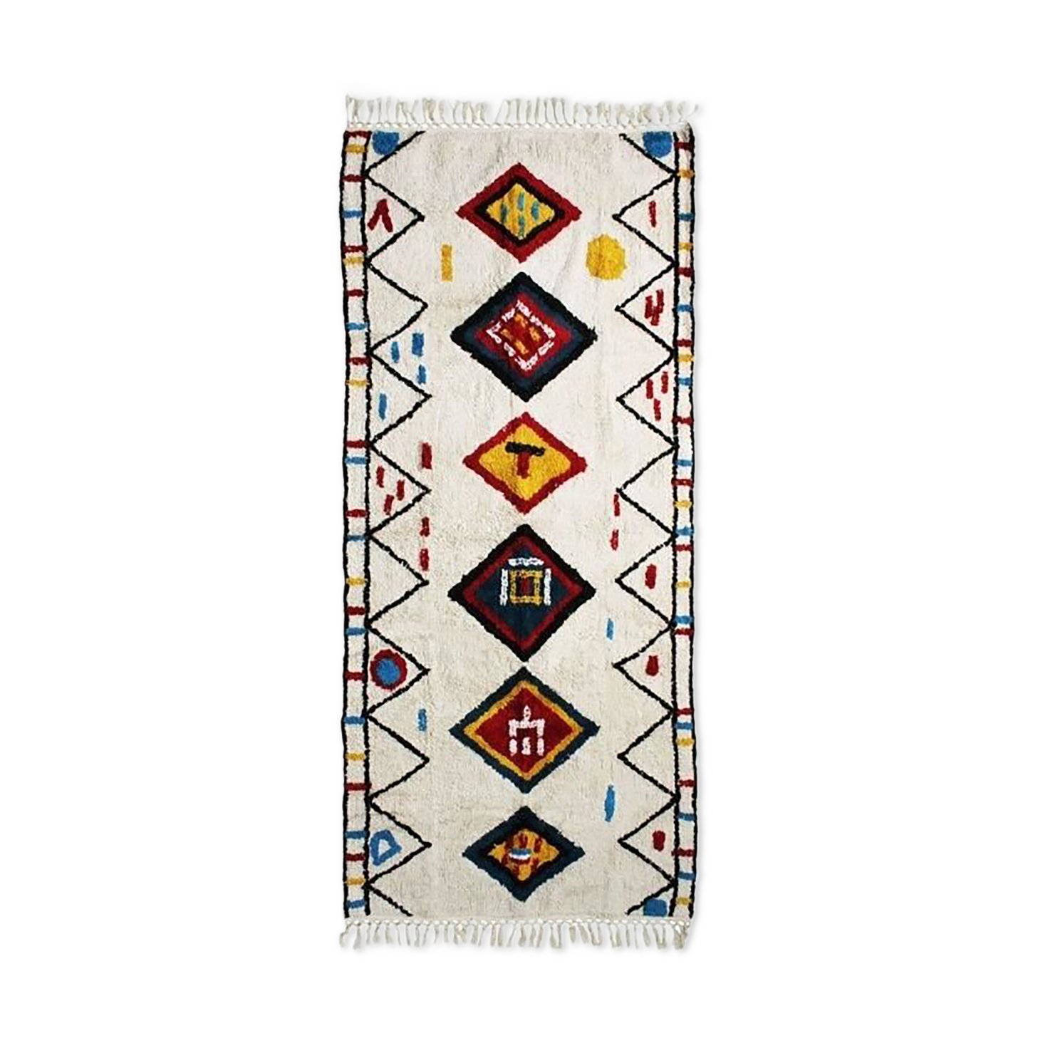 Azilal-style Berber cotton rug 80X180 cm