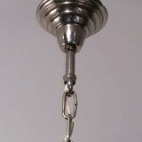 Neoclassical style chandelier in silver-plated metal with 12 lights