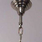 Lustre de style néoclassique en métal argenté à 12 bras de lumière