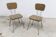Pair of Formica chairs 1970 Eiffel legs brown