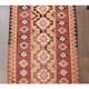 1970s Vintage Turkish Hand-Knotted Wool Cotton Orange Runner Rug 89x287