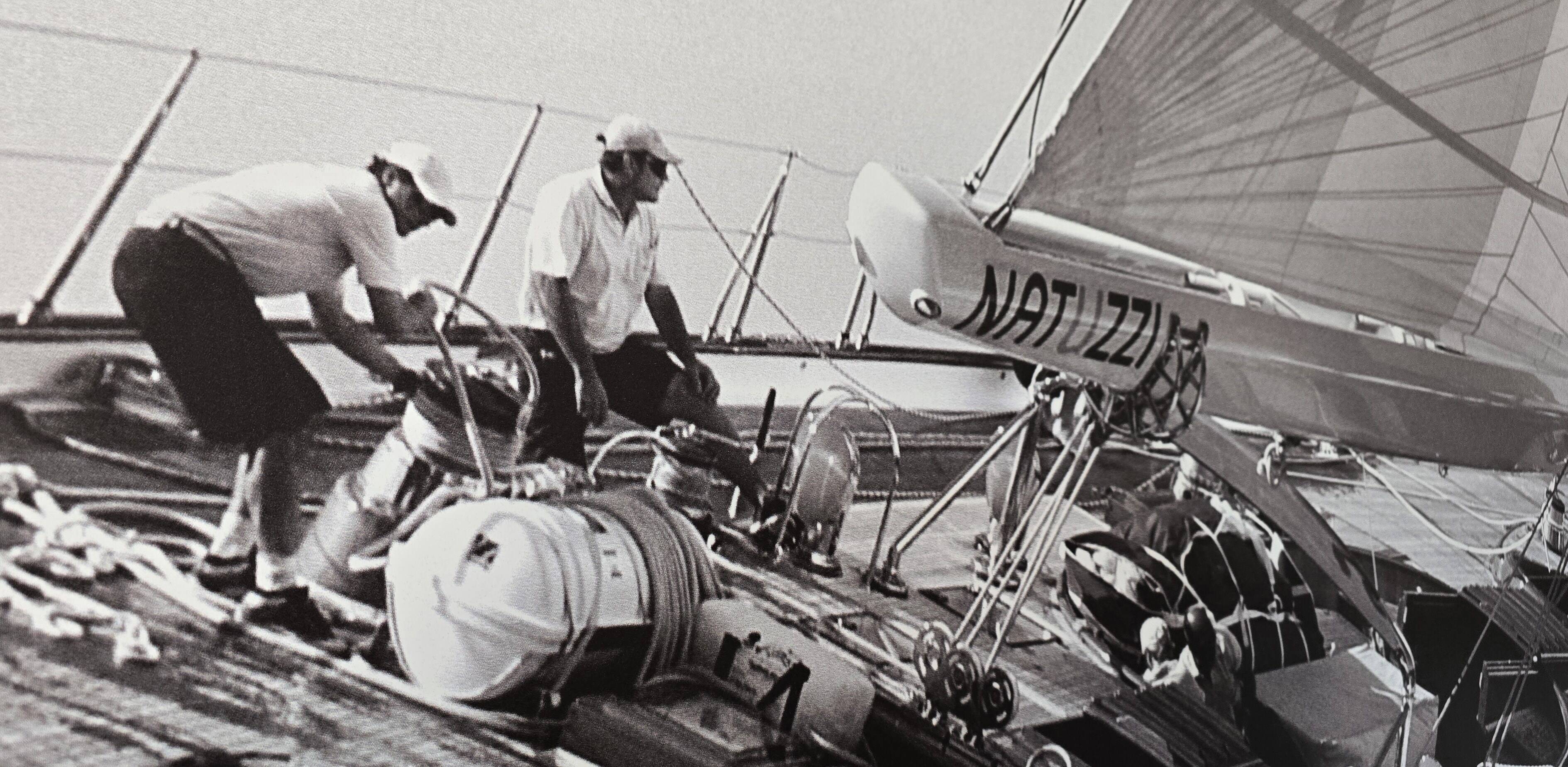 Screen print of a sailboat - large size 230 cm