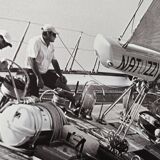 Screen print of a sailboat - large size 230 cm