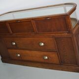 Antique Oak Jewellery Cabinet or Shop Counter, Early 20th Century