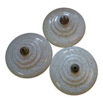 Set of 3 glass globes to hang