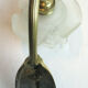 Art Deco applied in gilded bronze - rose glass with 13 petals