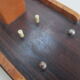 Wood inkwell and art deco glass