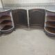 Pair of solid walnut notches painted and patinated around 1950