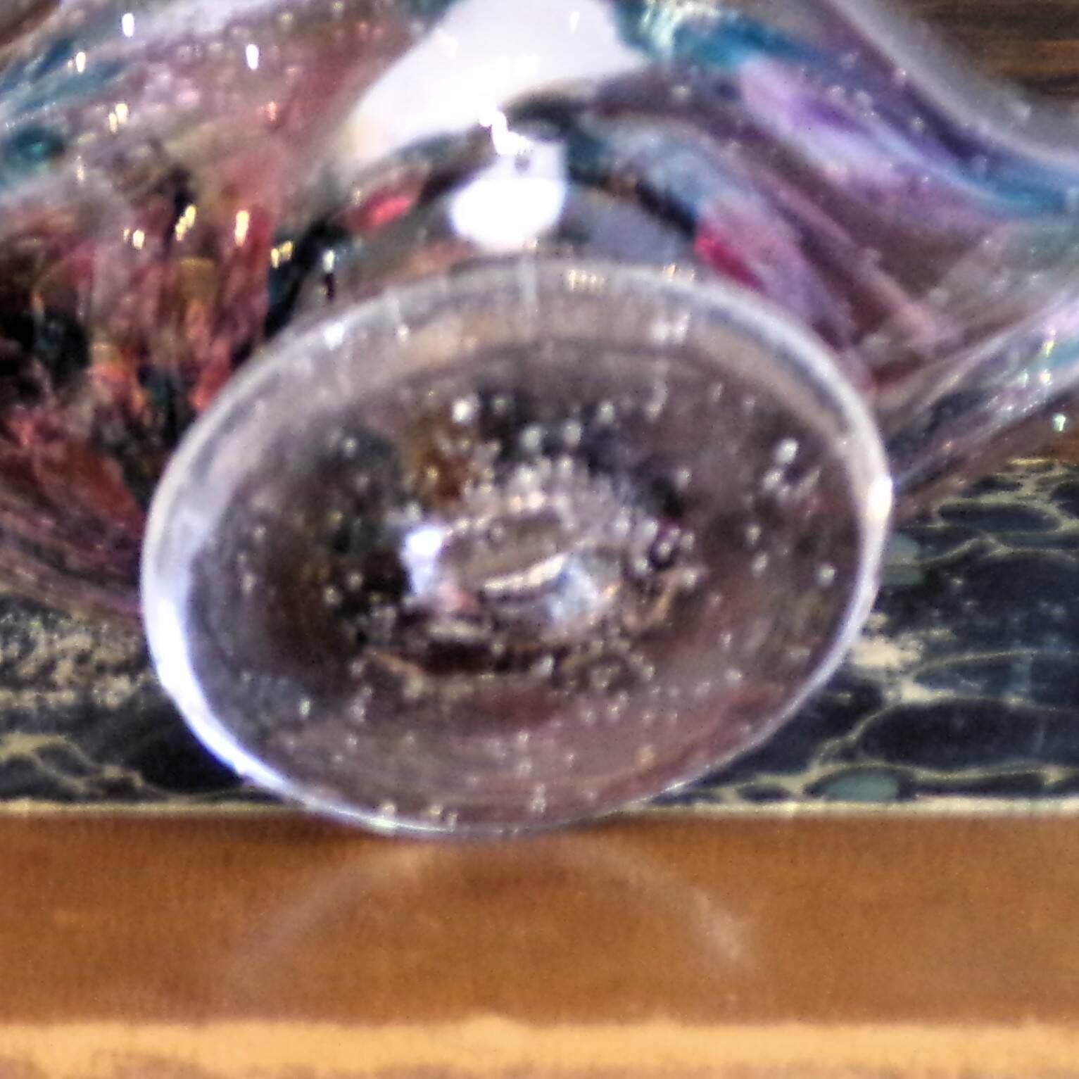 Mid-century Murano glass multicolored swan