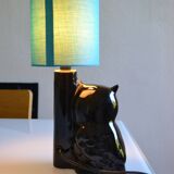 Vintage owl lamp 1980 ceramic holland