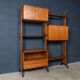 Vintage 20thc italian modular teak wall cabinet c.1960