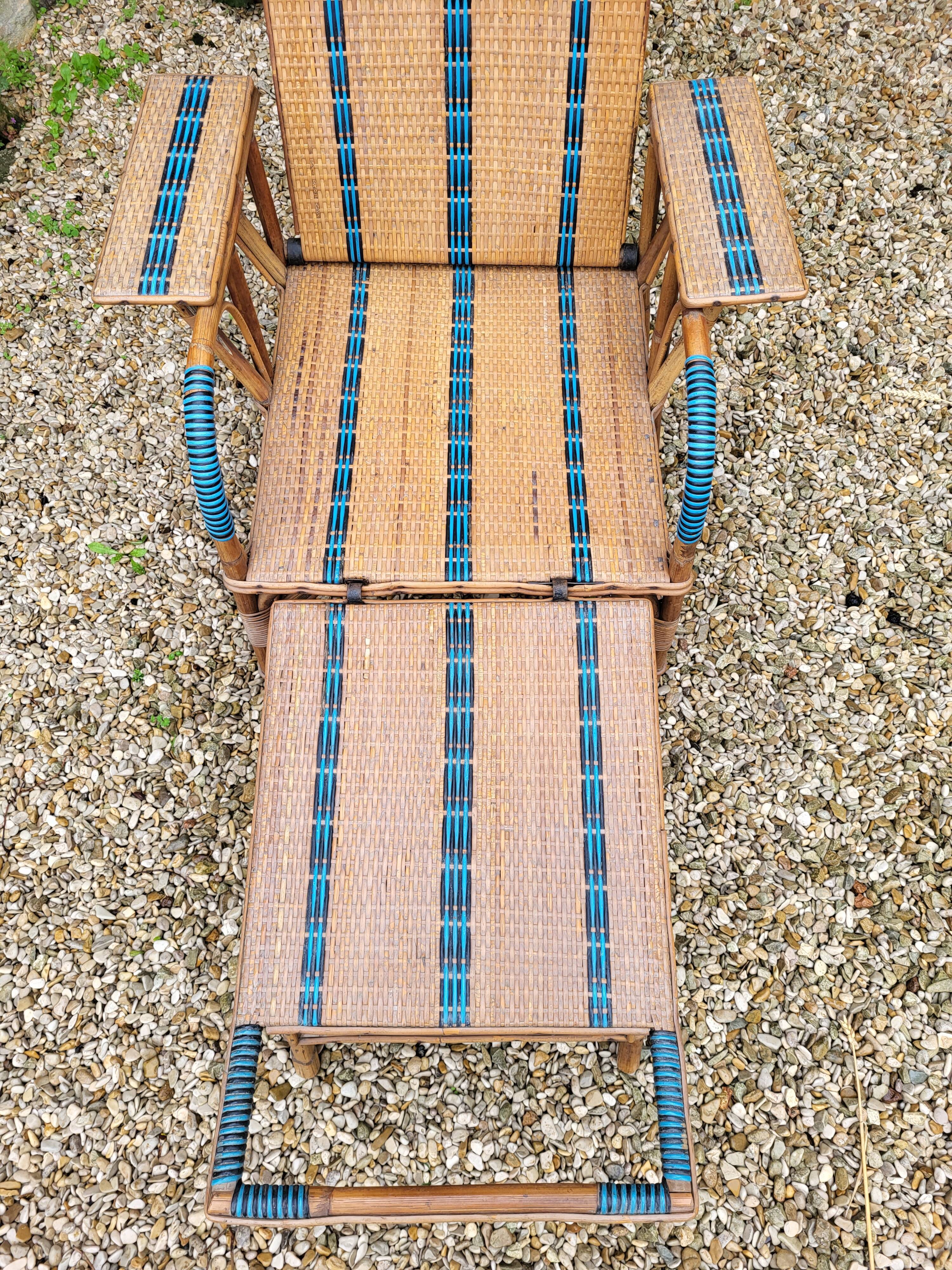 Rattan armchair / chaise longue