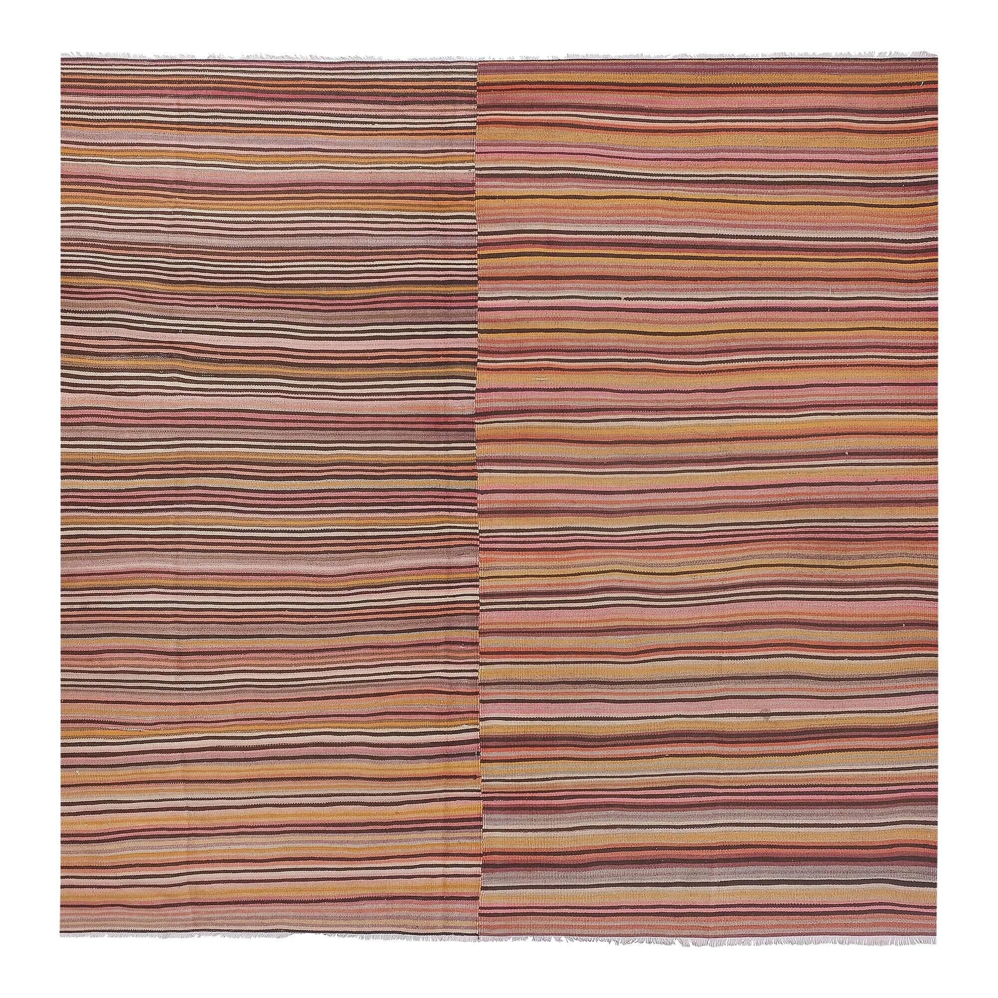 Vintage Turkish kilim handwoven 285x302 cm