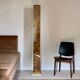 Totem column floor lamp in glass and vintage brass