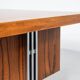 Bureau moderne du milieu du siècle en bois et chrome, Italie, années 1970