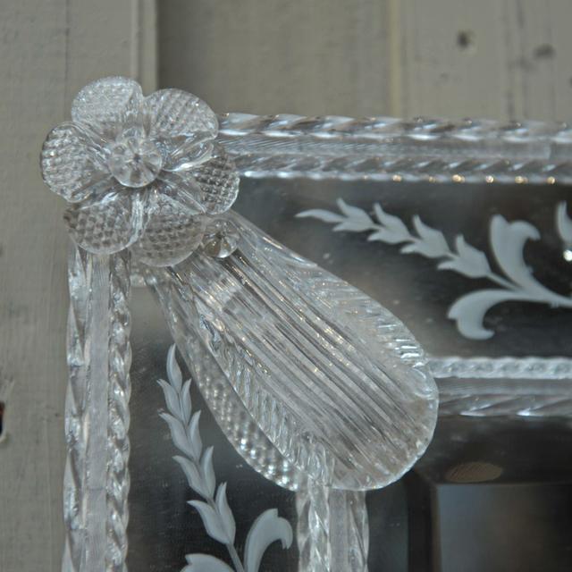 Old murano white glass mirror circa 1900