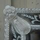 Ancien miroir en verre blanc murano vers 1900