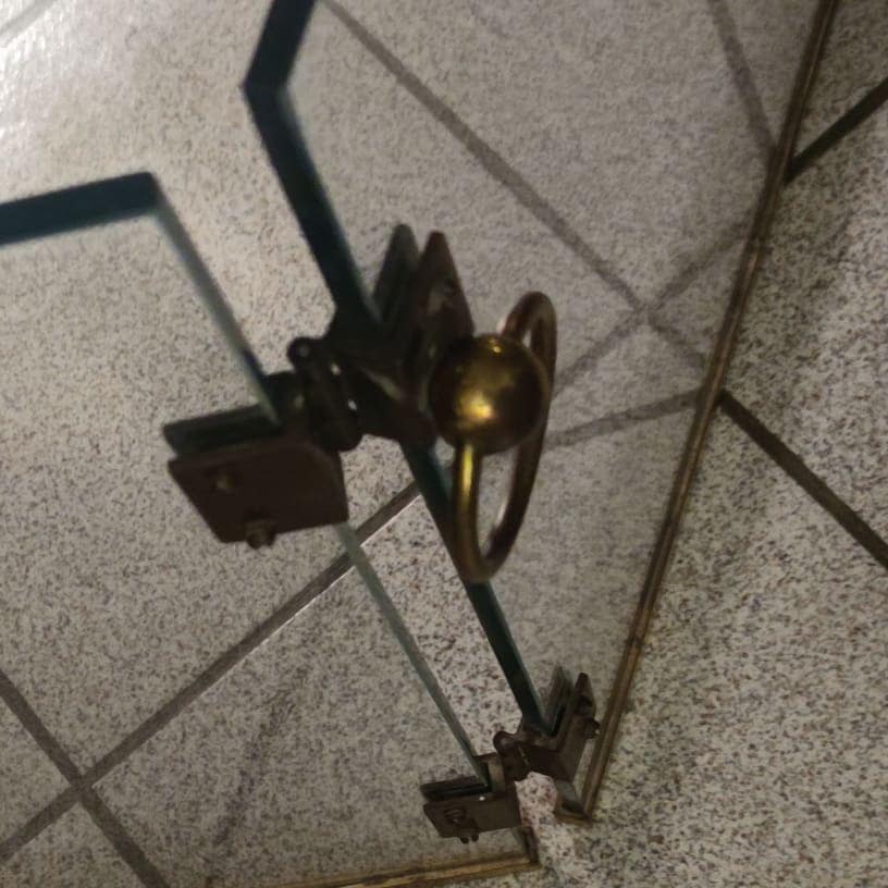 Fire or sparks glass and golden brass