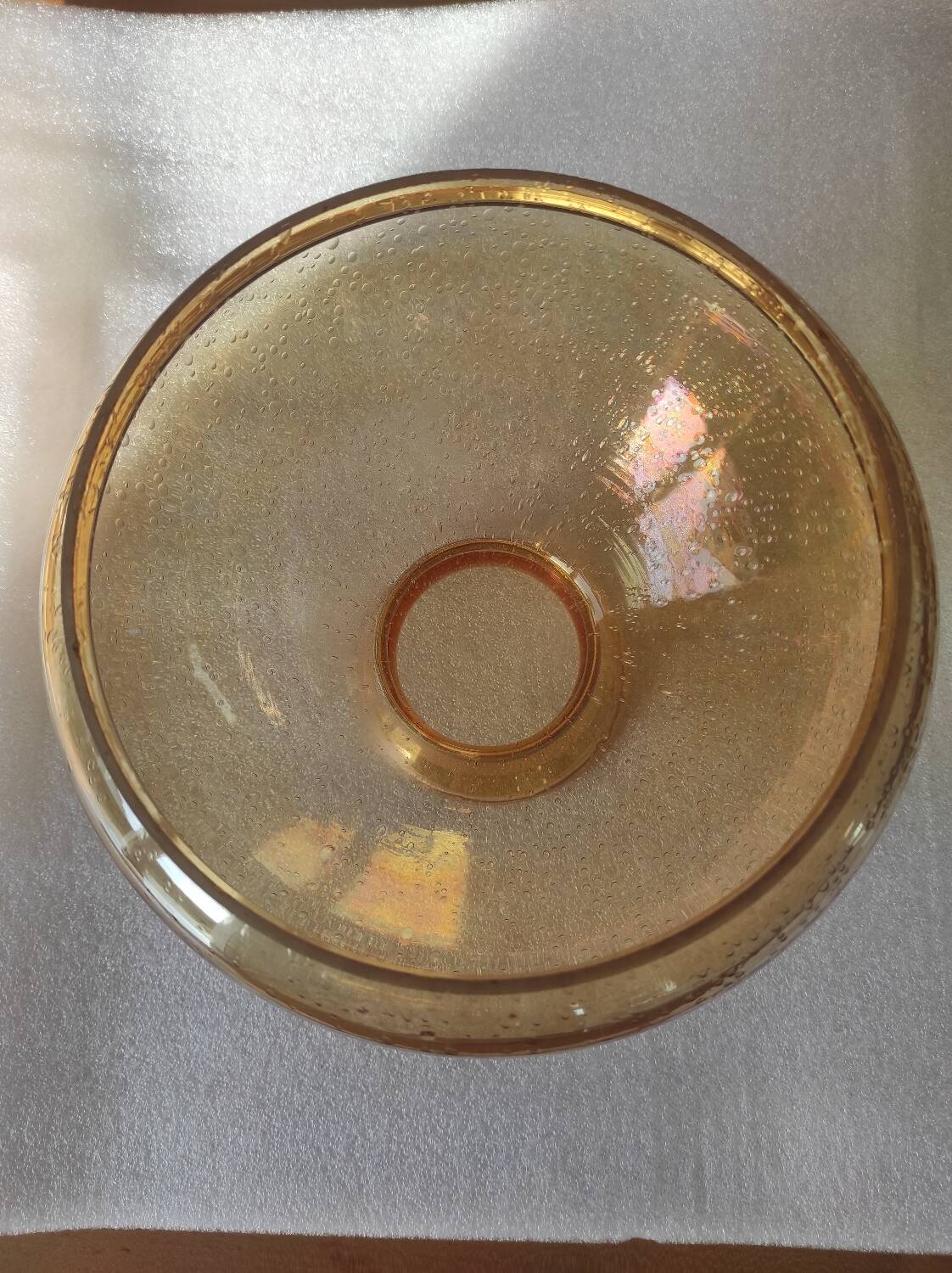 Yellow tinted glass lamp globe