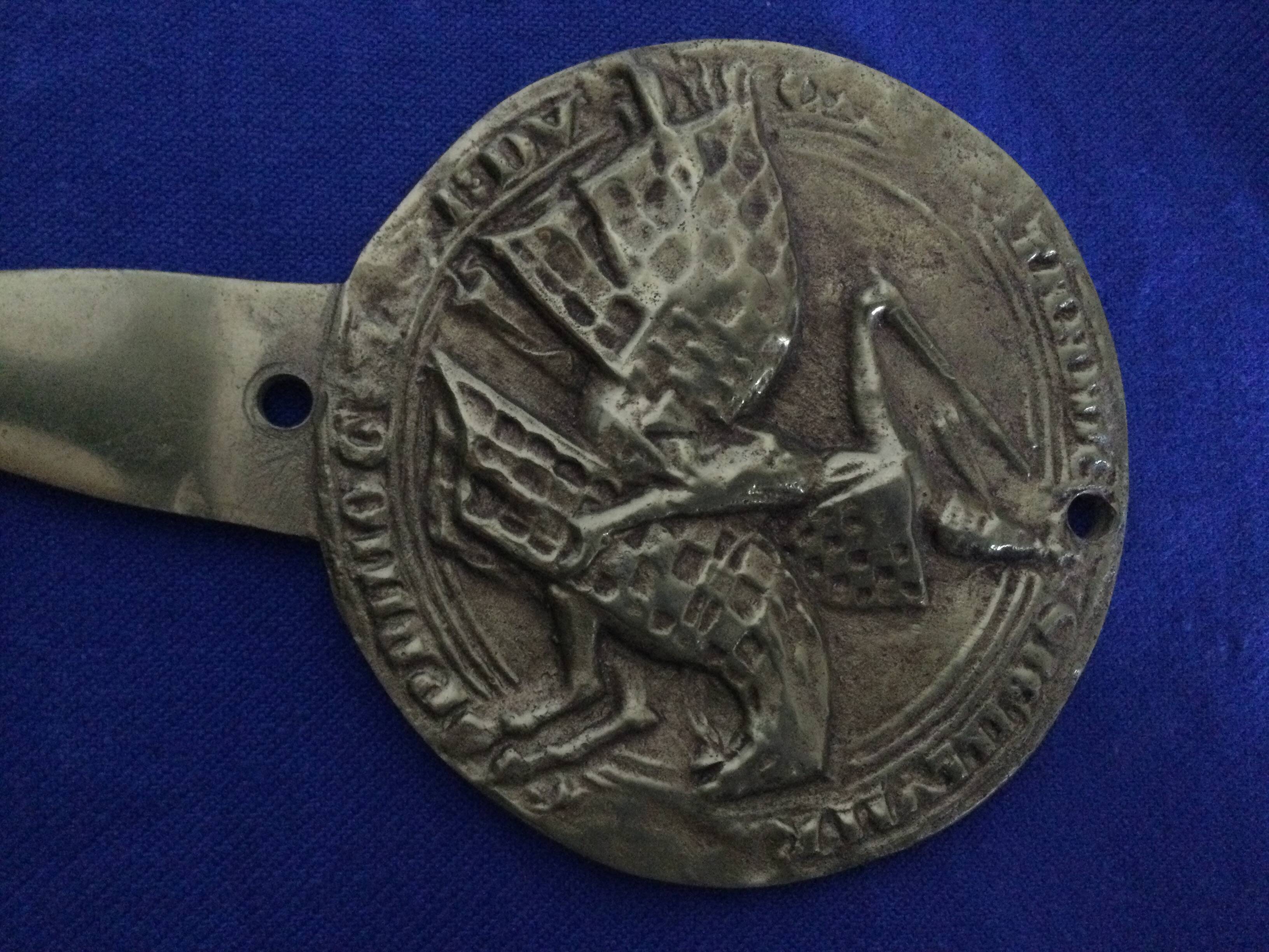 Gilded bronze wall hook numbered rider in armor