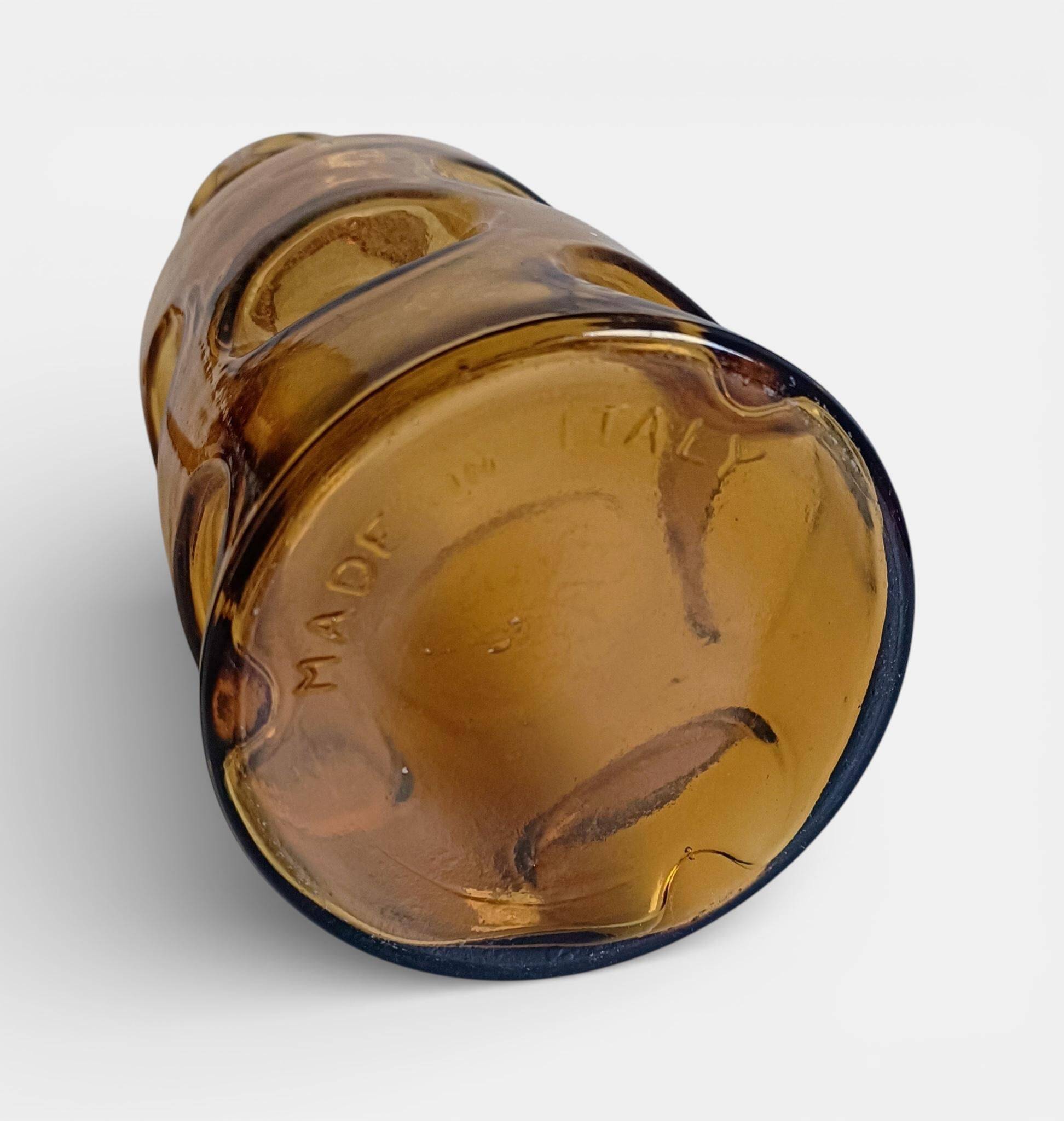 Empoli Amber Glass Decanter Set by Wayne Husted, Handmade in Italy