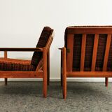 Set de 2 fauteuils en chêne années 1970